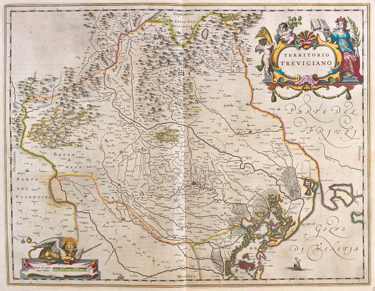 Treviso, Italia, in "Theatrum Orbis Terrarum, sive Atlas Novus" di Willem Blaeu, Amsterdam da Willem Blaeu
