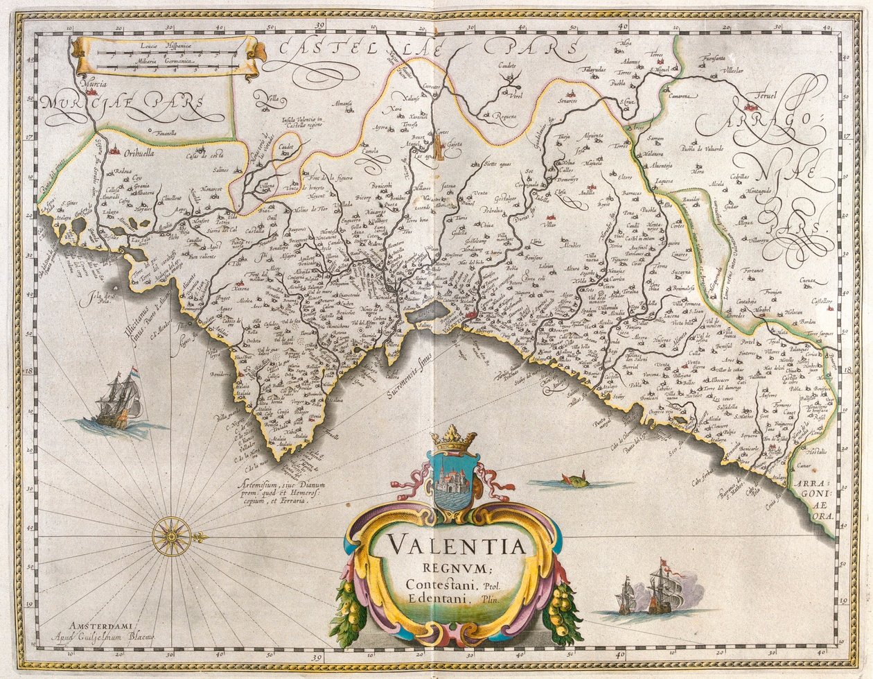 Valencia, in "Theatrum Orbis Terrarum, sive Atlas Novus" di Willem Blaeu, Amsterdam da Willem Blaeu