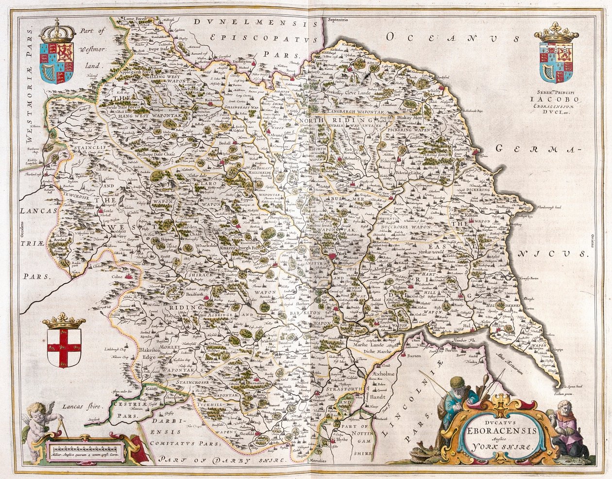 Yorkshire, in "Theatrum Orbis Terrarum, sive Atlas Novus" di Willem Blaeu, Amsterdam da Willem Blaeu