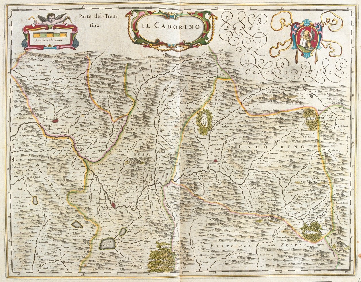 il Cadore (Veneto) Italia, in "Theatrum Orbis Terrarum, sive Atlas Novus" di Willem Blaeu, Amsterdam da Willem Blaeu