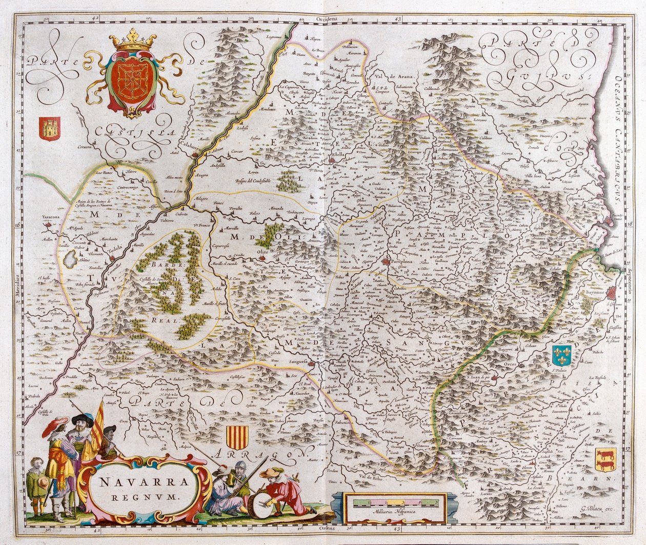 regione che comprende Pamplona, Bayonne e San Sebastian, in "Theatrum Orbis Terrarum, sive Atlas Novus" di Willem Blaeu, Amsterdam da Willem Blaeu