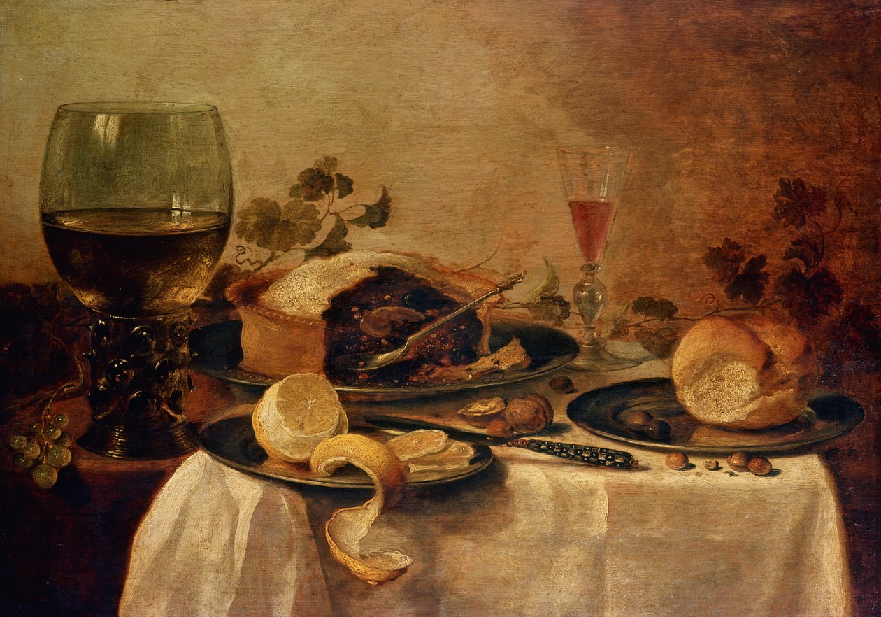 Natura morta con torta di frutta, 1635 da Willem Claesz. Heda
