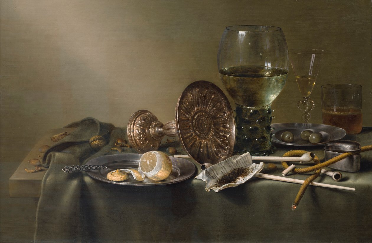 Natura morta con bicchieri e tabacco da Willem Claesz. Heda