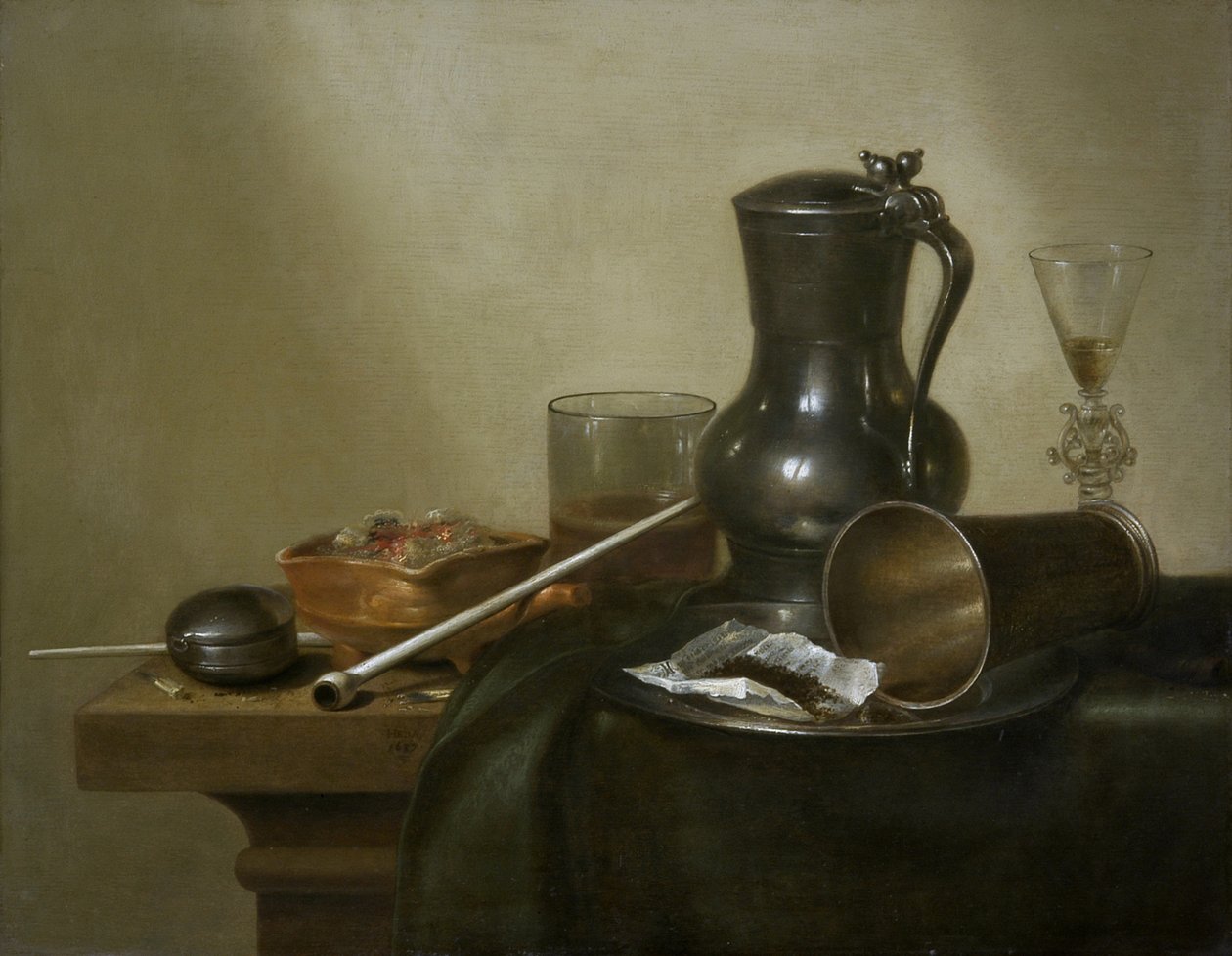 Natura morta con tabacco da Willem Claesz. Heda