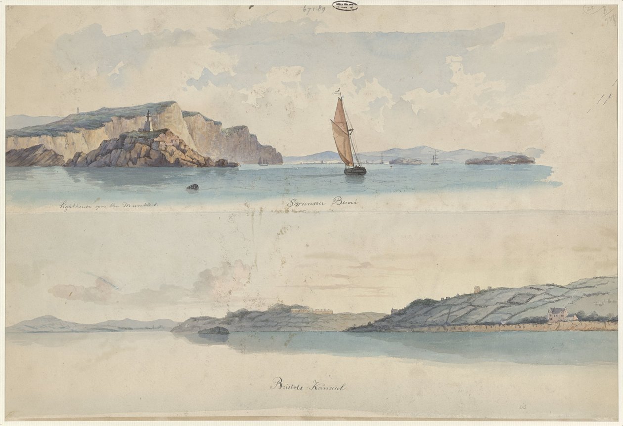 Due vedute costiere inglesi: Baia di Swansea e Canale di Bristol da Willem Gruyter jr.
