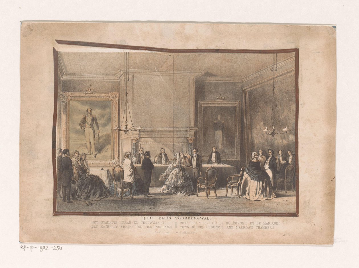Sala del consiglio e della fedeltà ad Amsterdam (Oude Zijds Voorburgwal. Het stadhuis) da Willem Hekking jr.