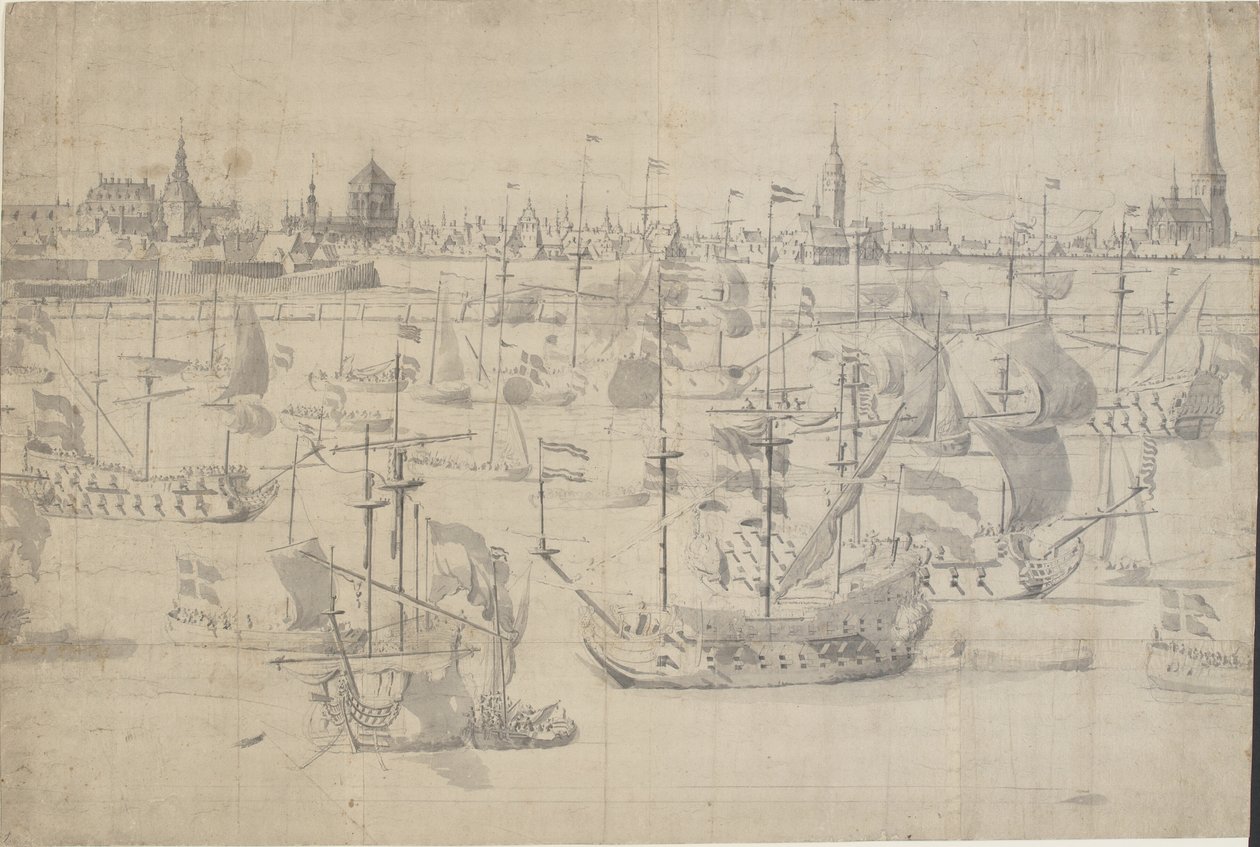 La flotta olandese alla rada di Copenaghen 1658 da Willem I van de Velde
