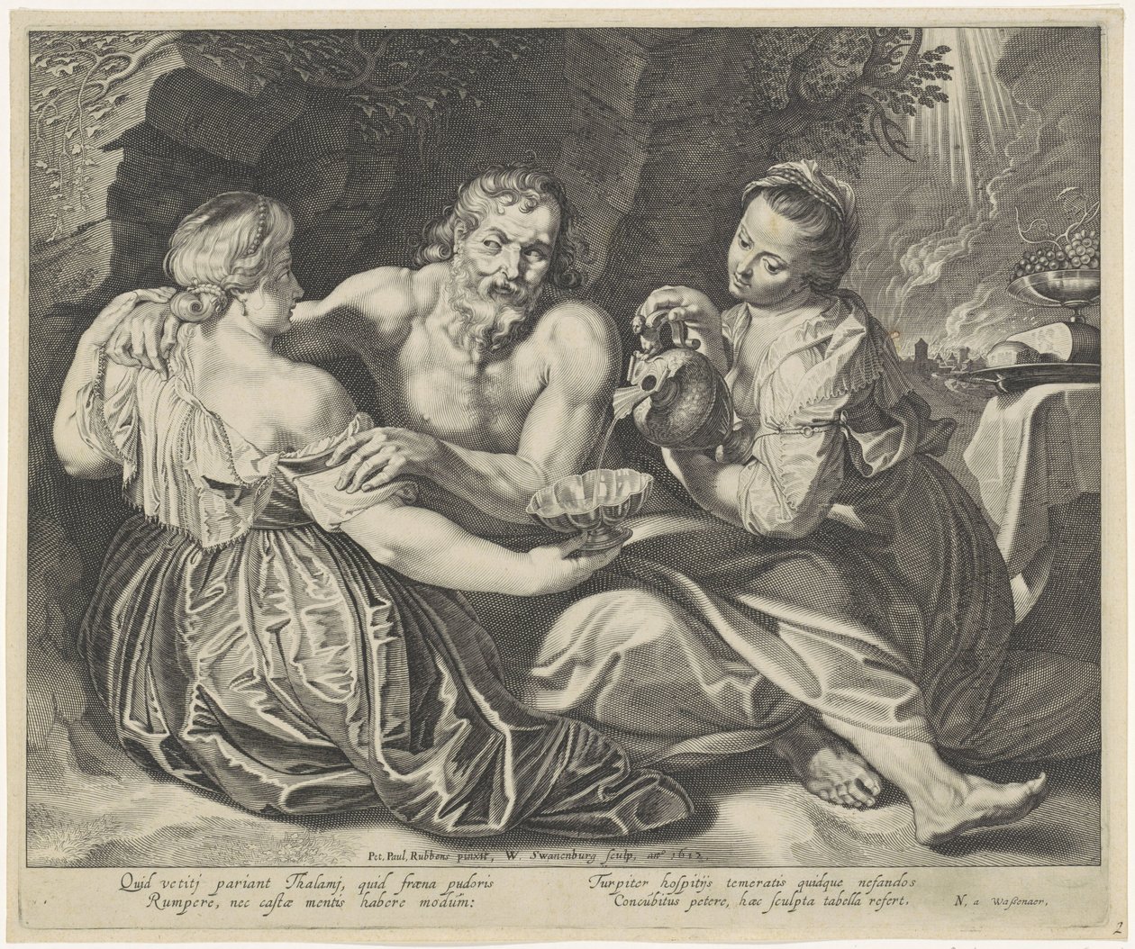Lot ubriacato dalle sue figlie da Willem Isaacsz. van Swanenburg
