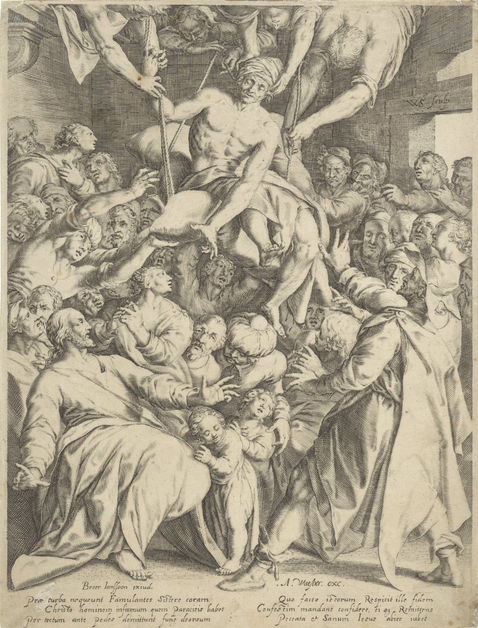 Paralitico calato dal tetto a Cristo da Willem Isaacsz. van Swanenburg