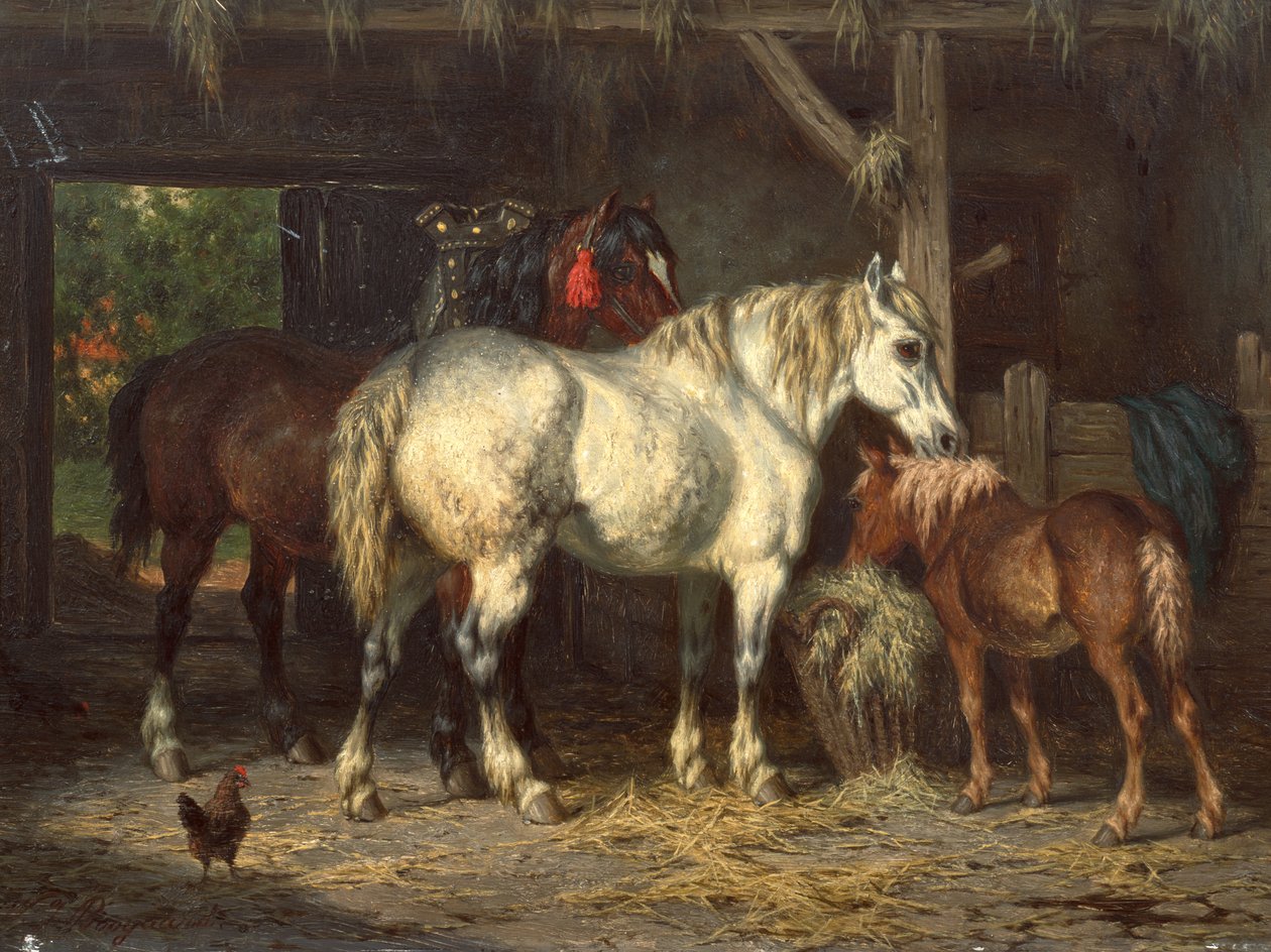 Cavalli nella stalla (dipinto) da Willem Jacobus Boogaard