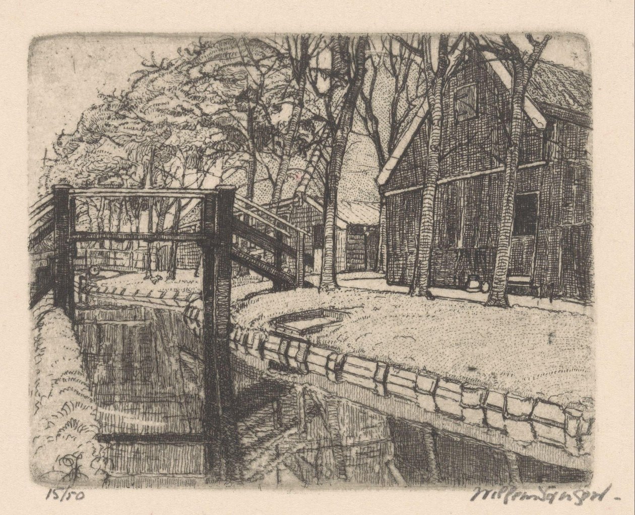 Ponte ad Assendelft da Willem Jansen (graveur) (signed by artist)