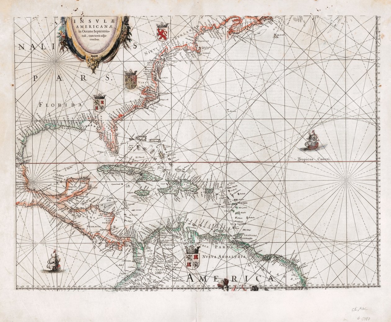 Insvlæ Americanæ in Oceano Septentrionali cum terris adjacentibus. LOC 2003630536 da Willem Janszoon Blaeu