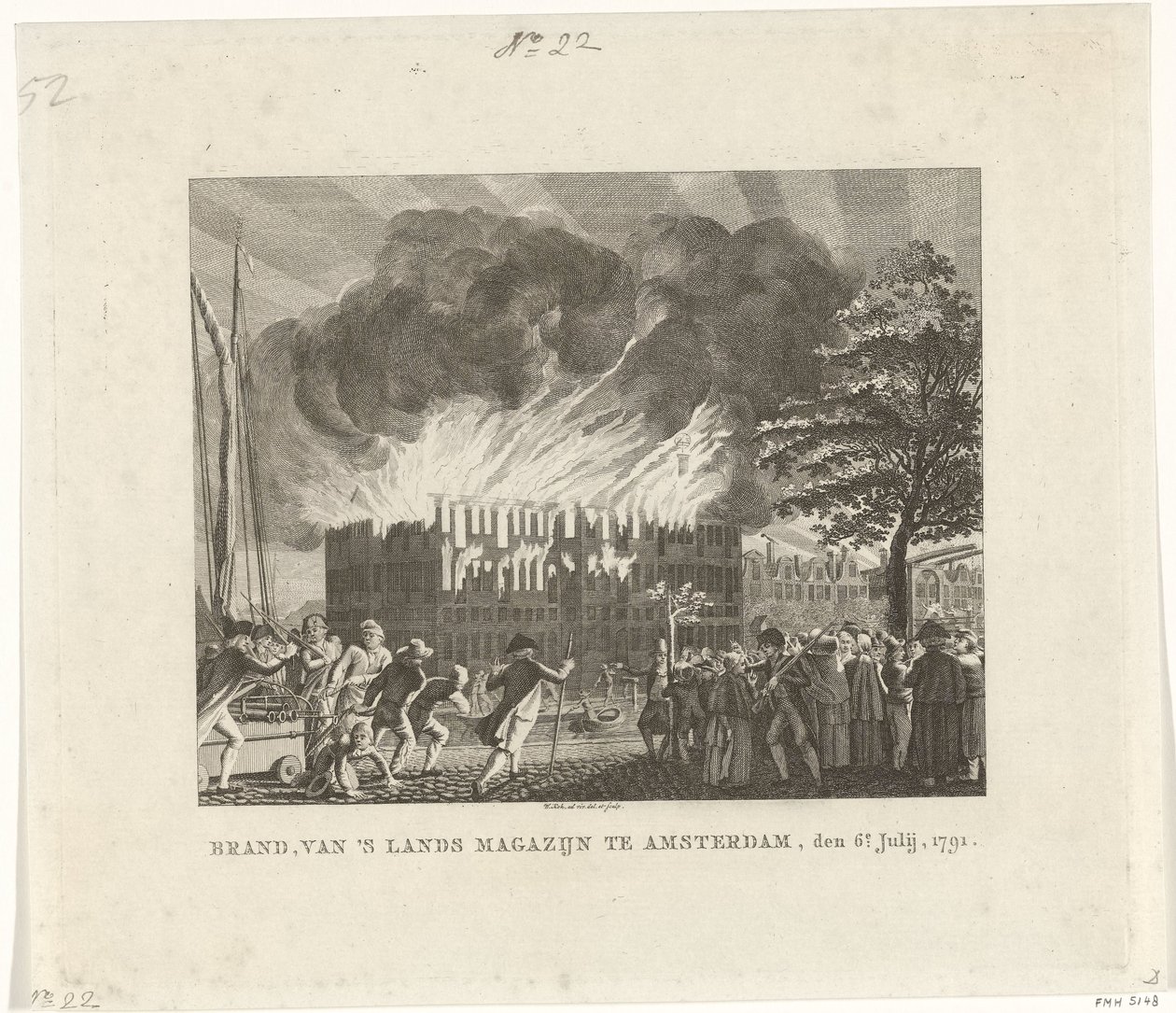Incendio nel magazzino navale di Amsterdam, 6 luglio 1791 da Willem Kok