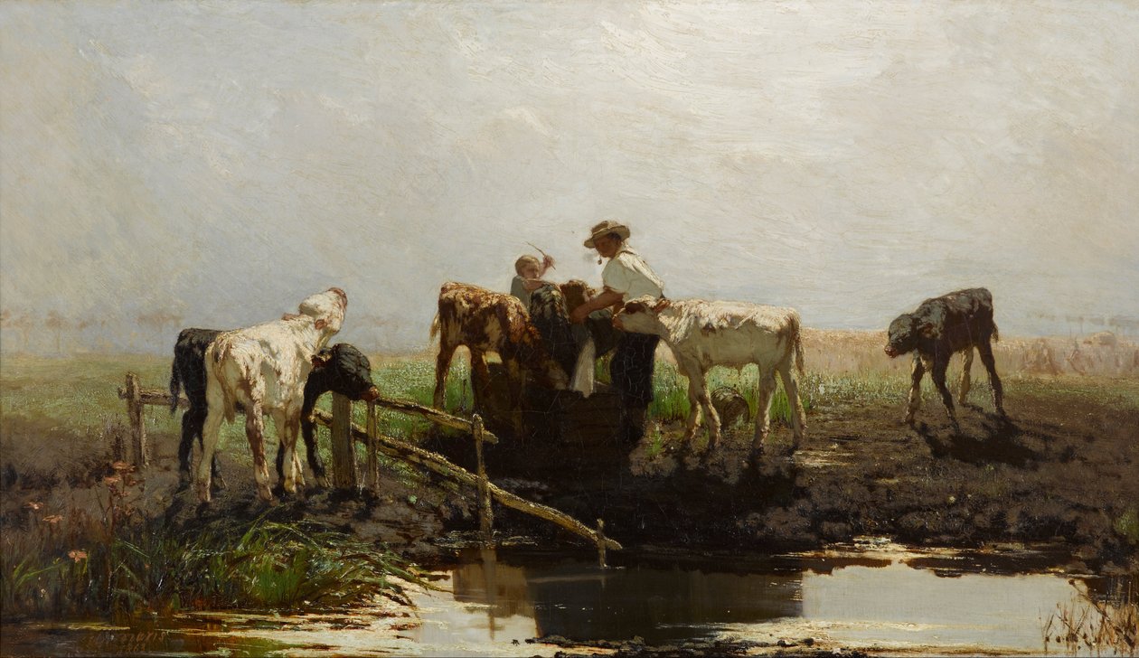 Olandese: Vitelli alla mangiatoia Vitelli alla mangiatoia da Willem Maris
