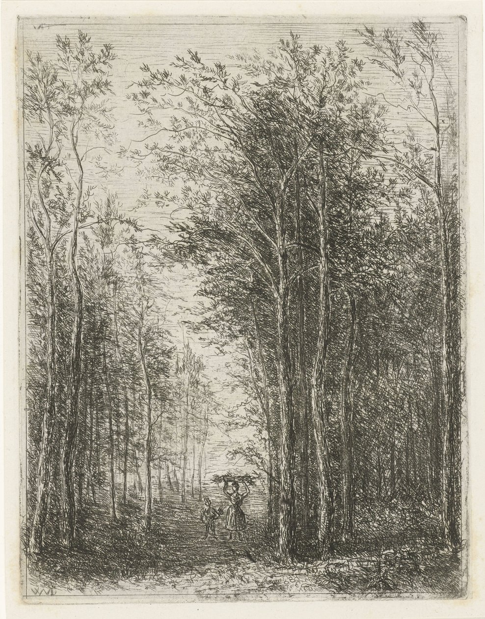 Paesaggio boschivo con raccoglitori di legna da Willem Matthias Jan van Dielen