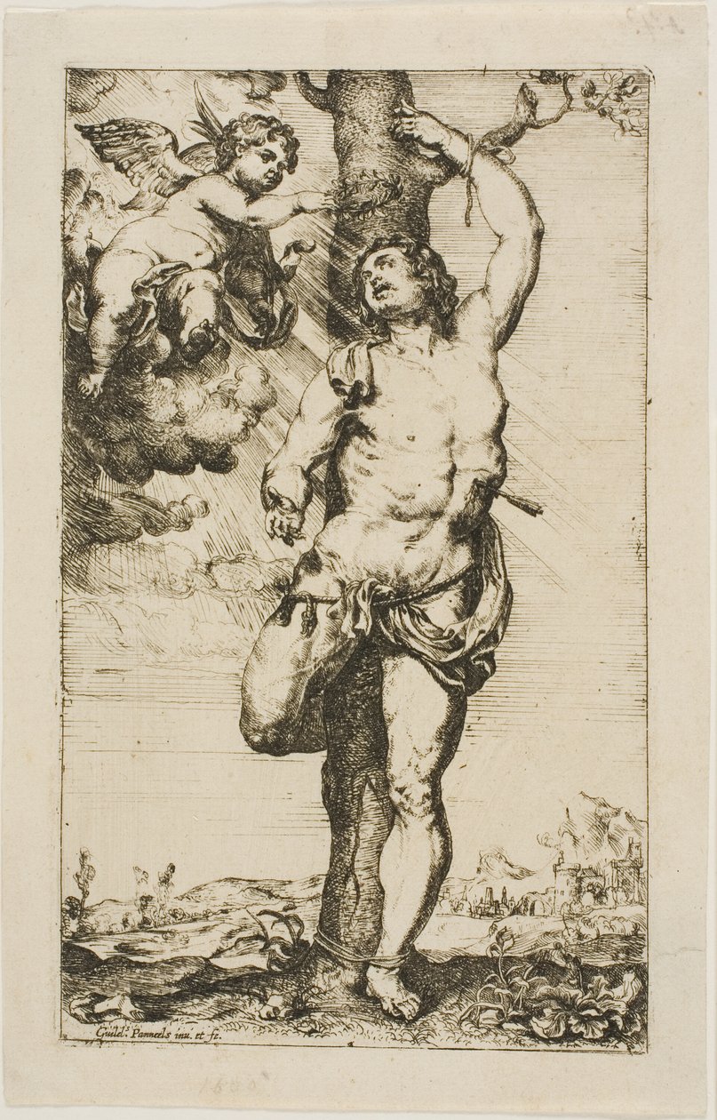 San Sebastiano incoronato da un angelo da Willem Panneels