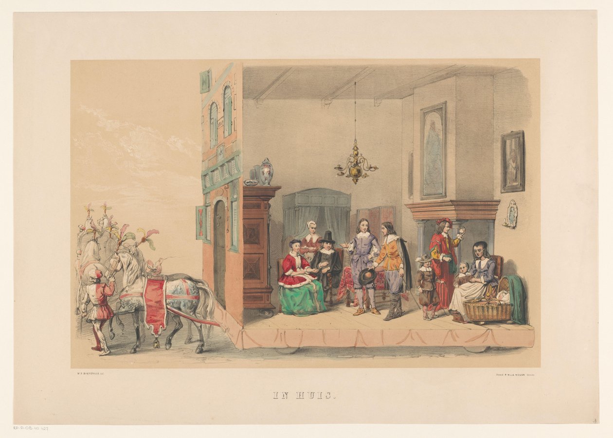 Secondo gruppo della mascherata di Utrecht nel 1856 da Willem Pieter Hoevenaar