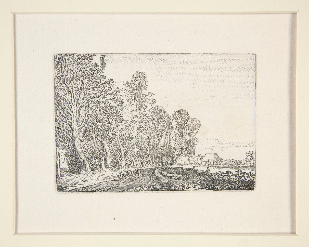 Strada al margine della foresta, Tavola 4 dalla serie dei paesaggi da Willem Pietersz. Buytewech