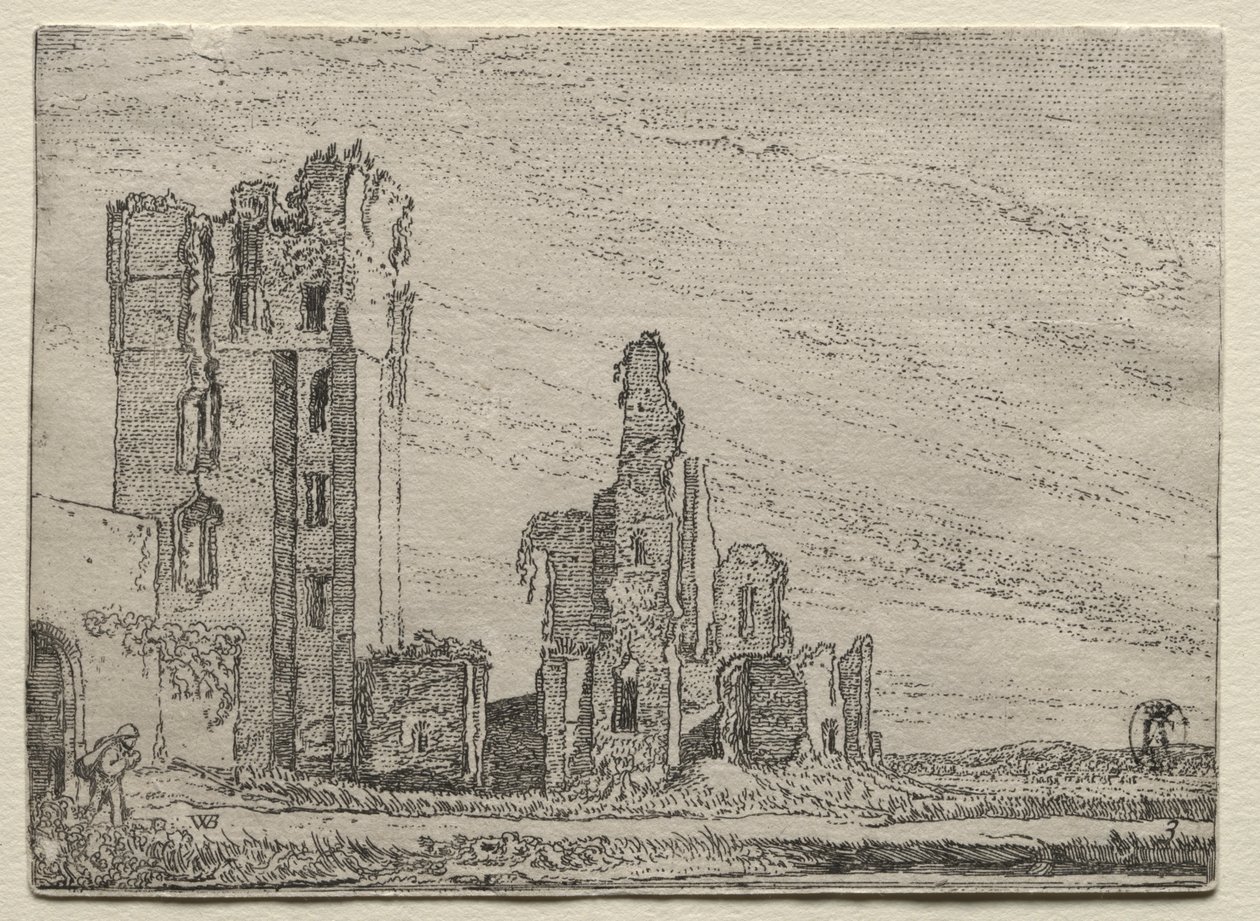 Rovine del castello Huys Te Kleef vicino a Haarlem da Willem Pietersz Buytewech