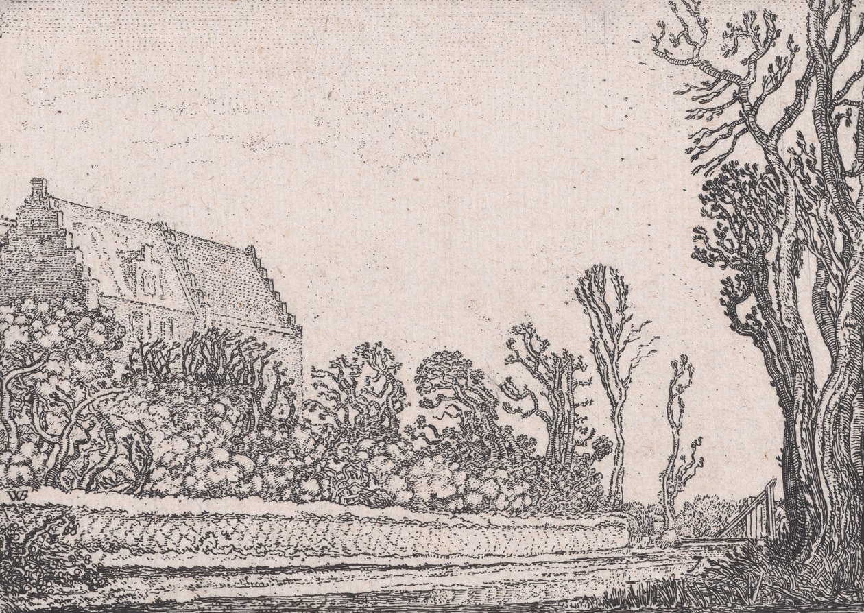 La casa con il frontone a gradini, da Verscheyden Landtschapjes Vari Paesaggi Piccoli..., ca. 1616 da Willem Pietersz. Buytewech
