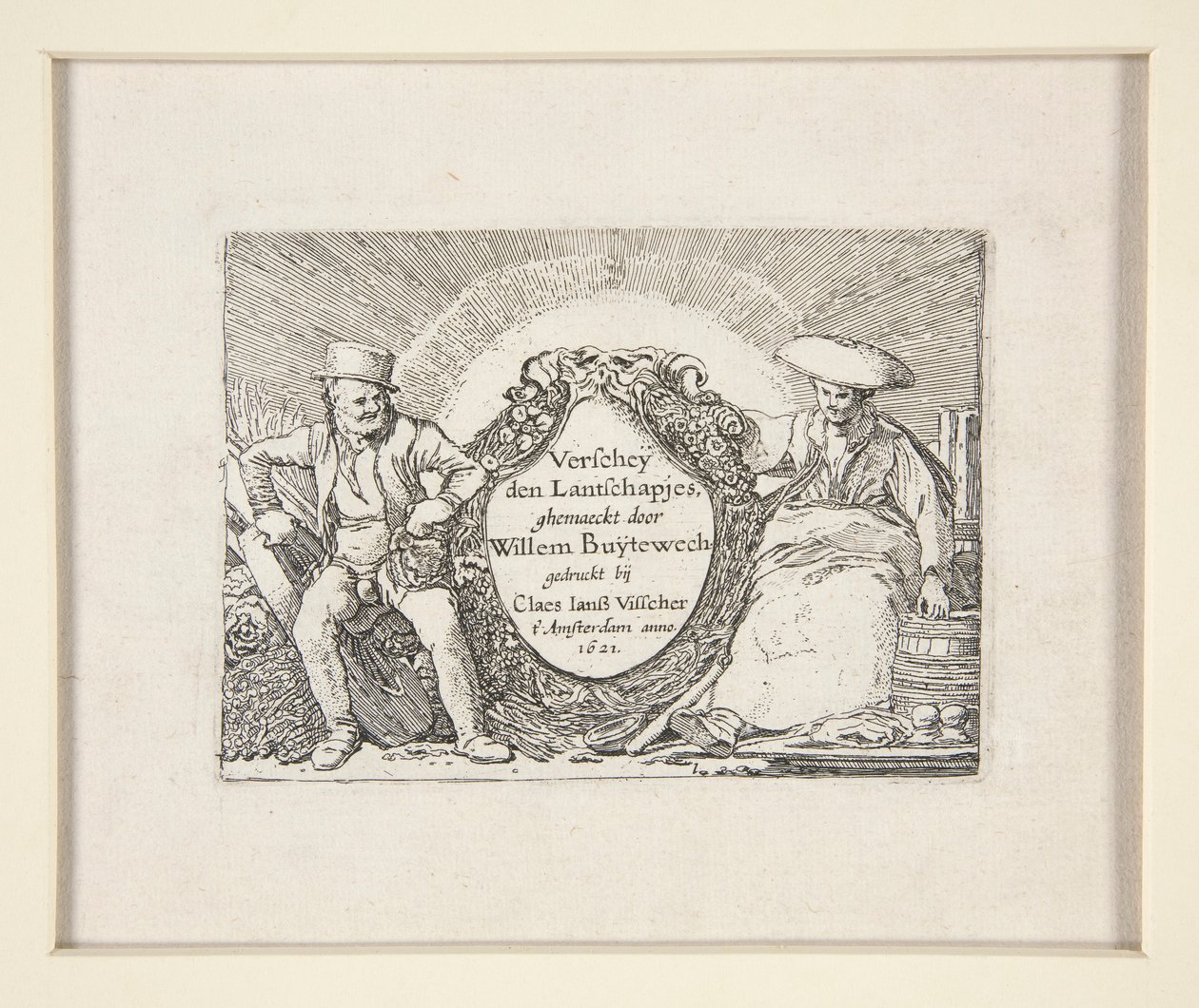 Pagina del titolo per Il set dei paesaggi da Willem Pietersz. Buytewech