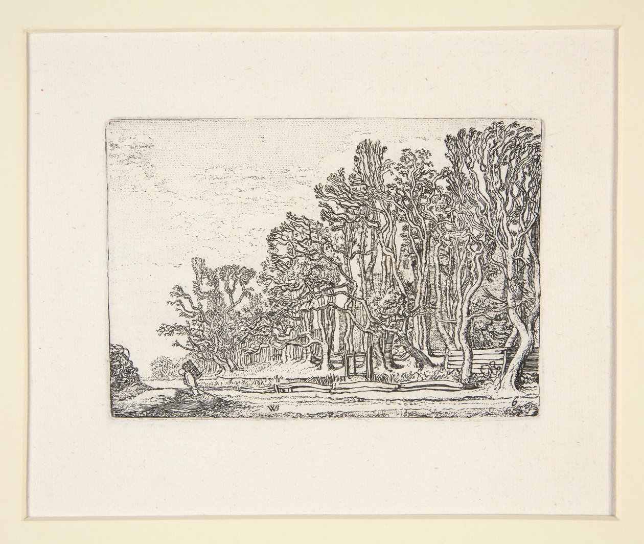 Due siepi di tavole, Tavola 6 da Il set dei paesaggi da Willem Pietersz. Buytewech