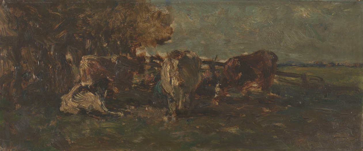 La curva del latte da Willem Roelofs (I) (signed by artist)