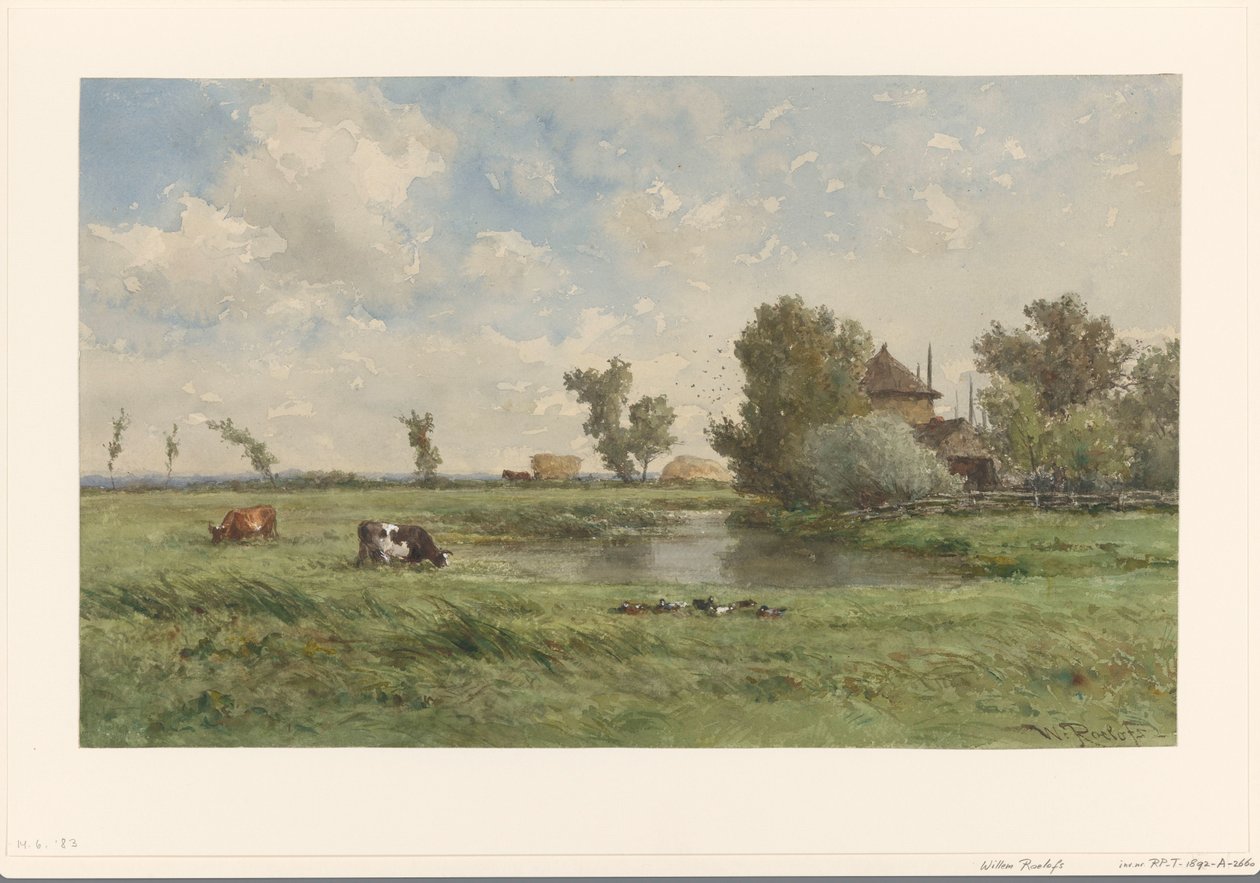 Prato con mucche da Willem Roelofs (I)