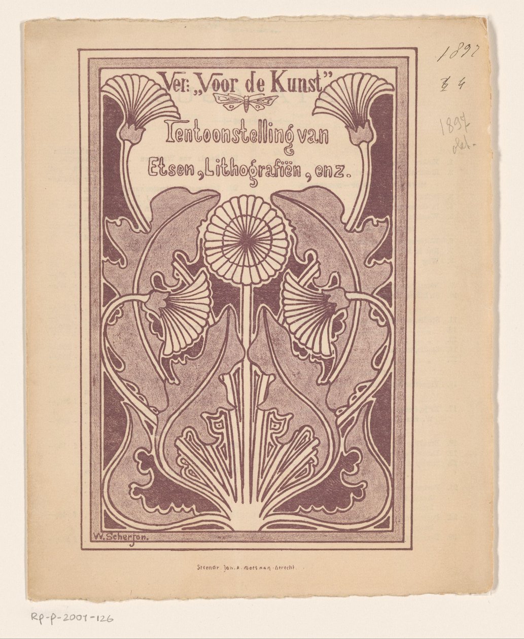 Catalogo della mostra della Vereniging Voor de Kunst da Willem Scherjon
