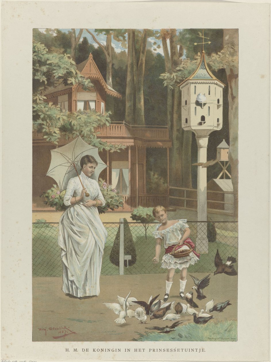 Ritratto di Emma, regina reggente dei Paesi Bassi, e Wilhelmina, regina dei Paesi Bassi da Willem Steelink (II)