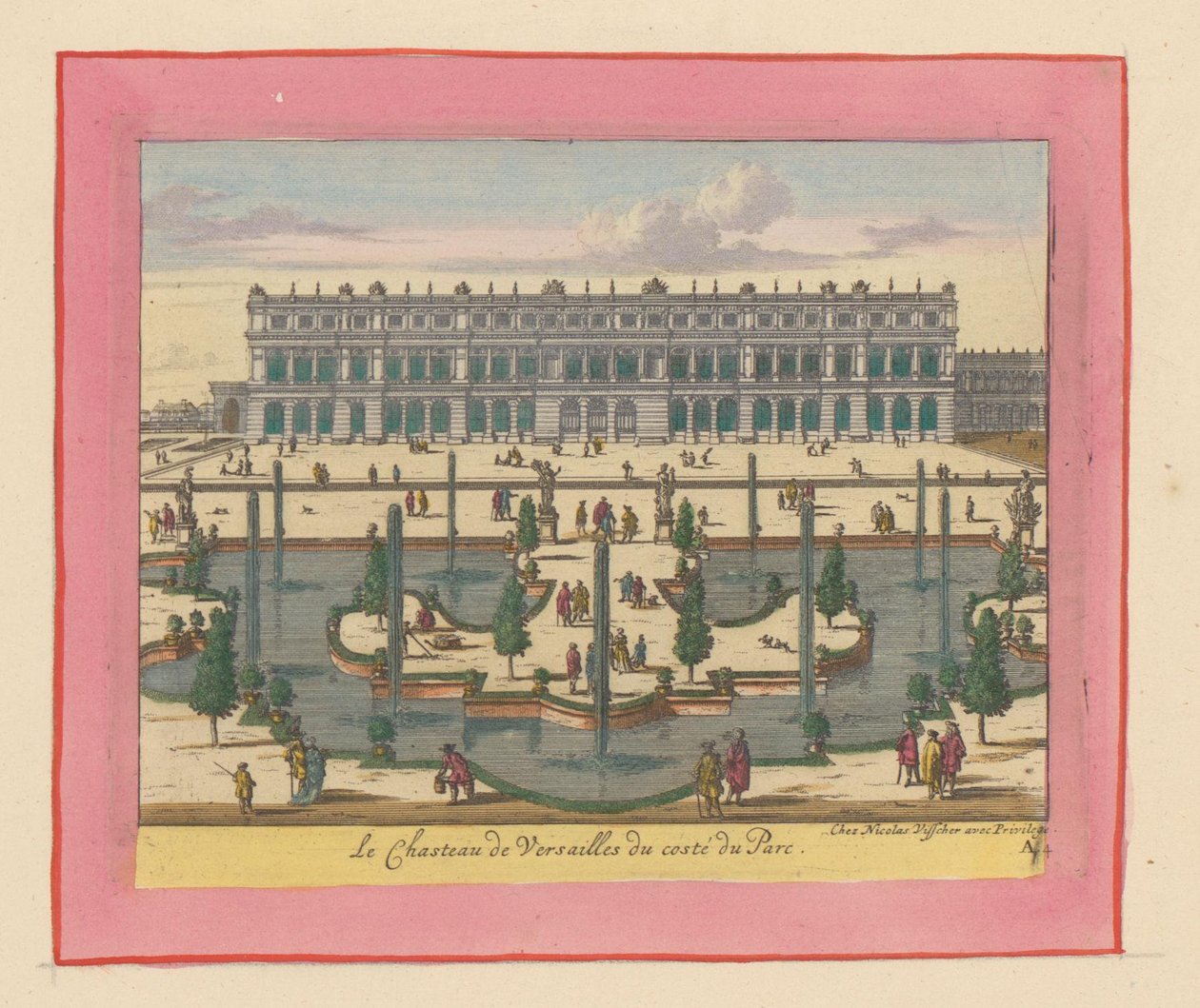 Ansicht des Palastes von Versailles von der Park- und Gartenseite da Willem Swidde