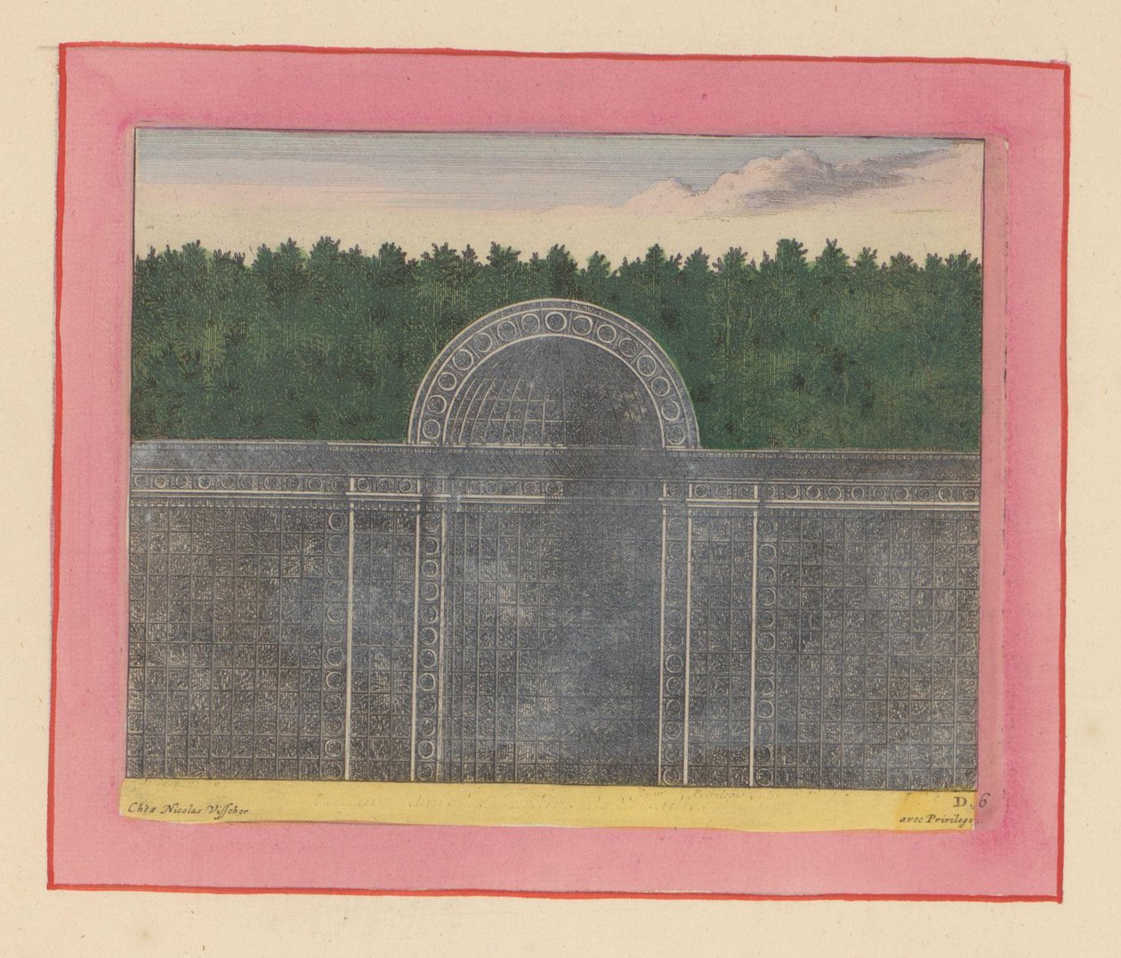 Laubengang mit halbrunder Nische für eine Hecke in den Gärten von Versailles da Willem Swidde