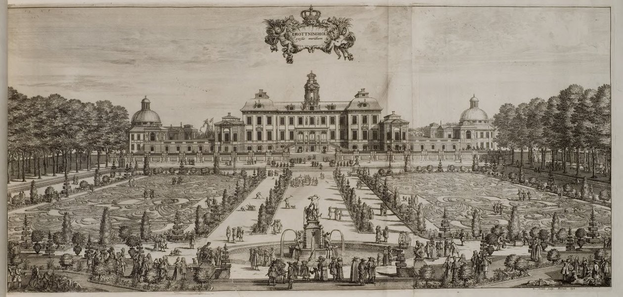 Palazzo e giardino di Drottningholm da sud da Willem Swidde
