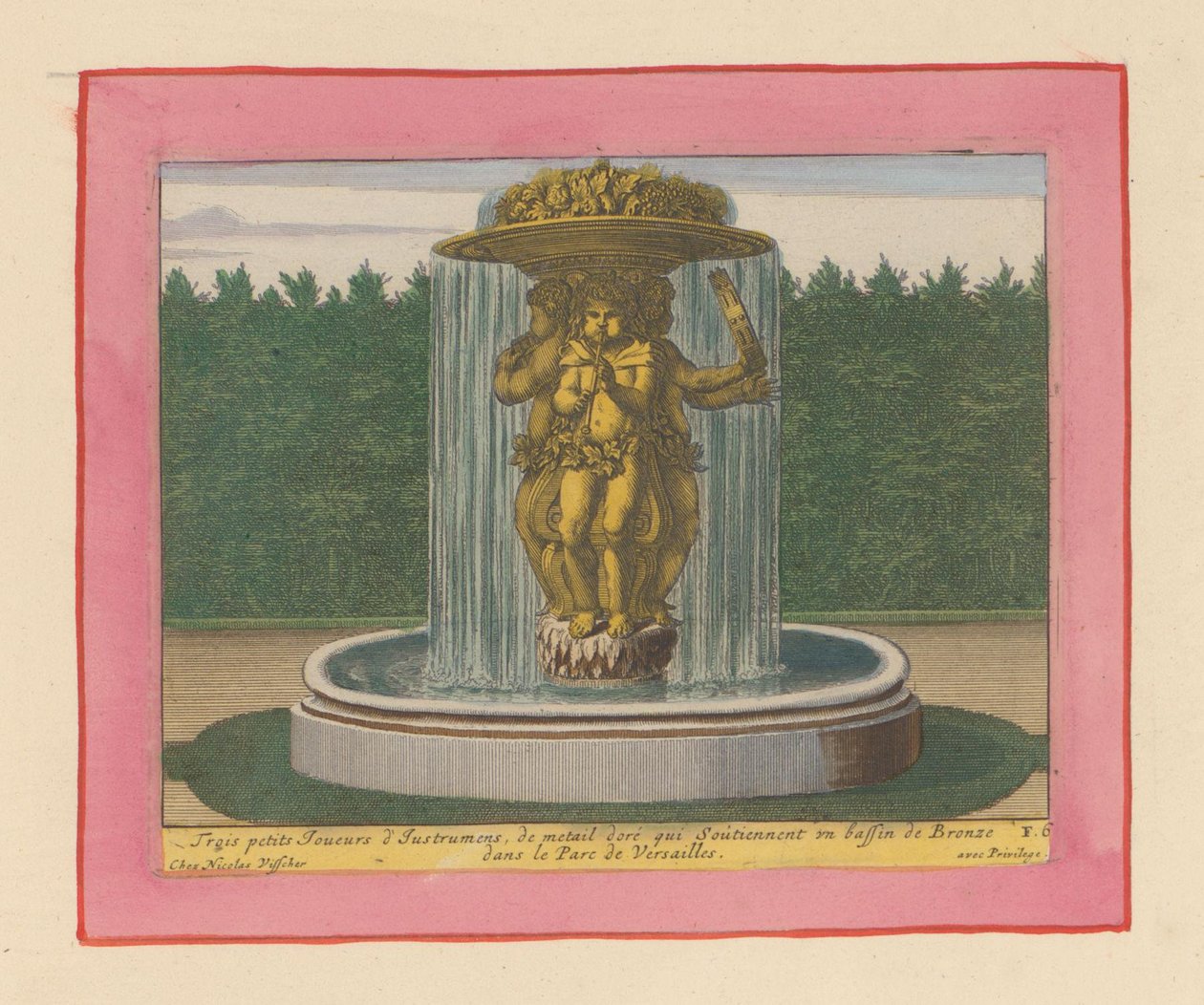 Brunnen mit einer Statue von drei Musikern, die eine Schale über ihren Köpfen tragen da Willem Swidde
