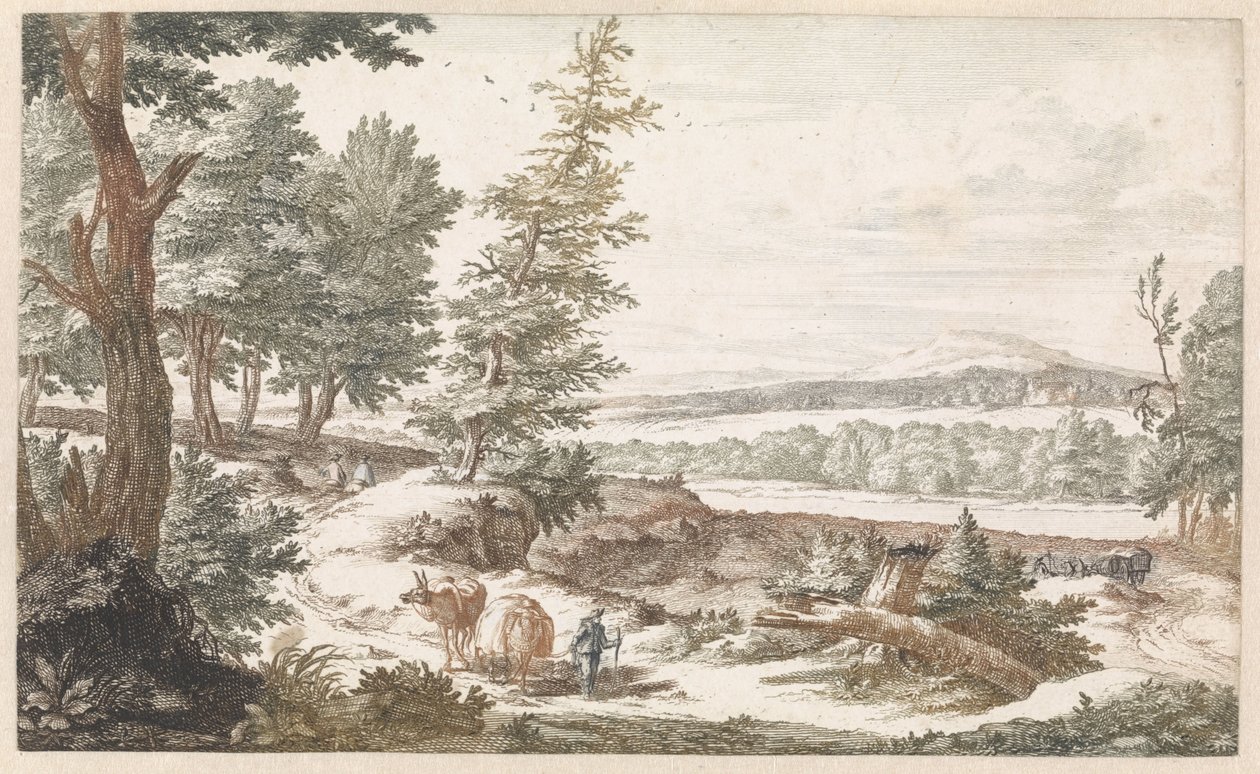 Paesaggio con asini su una strada da Willem Swidde
