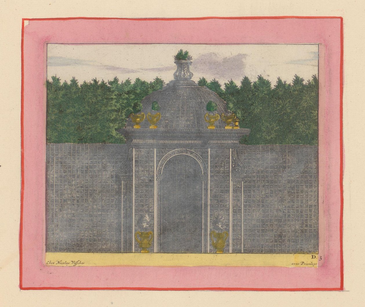 Pavillon mit Kuppel aus Lattenwerk in den Gärten von Versailles da Willem Swidde