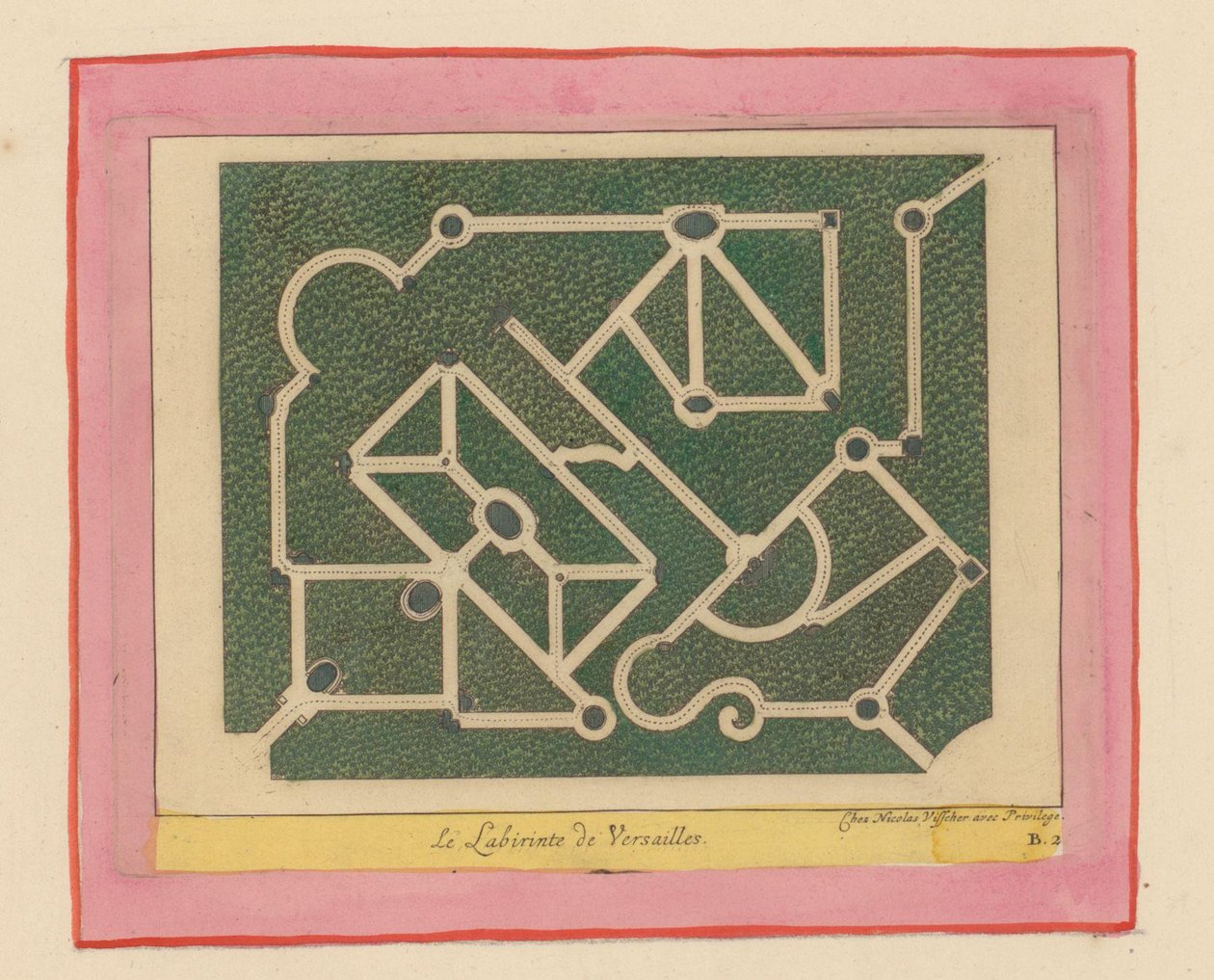 Grundriss des Labyrinths von Versailles da Willem Swidde
