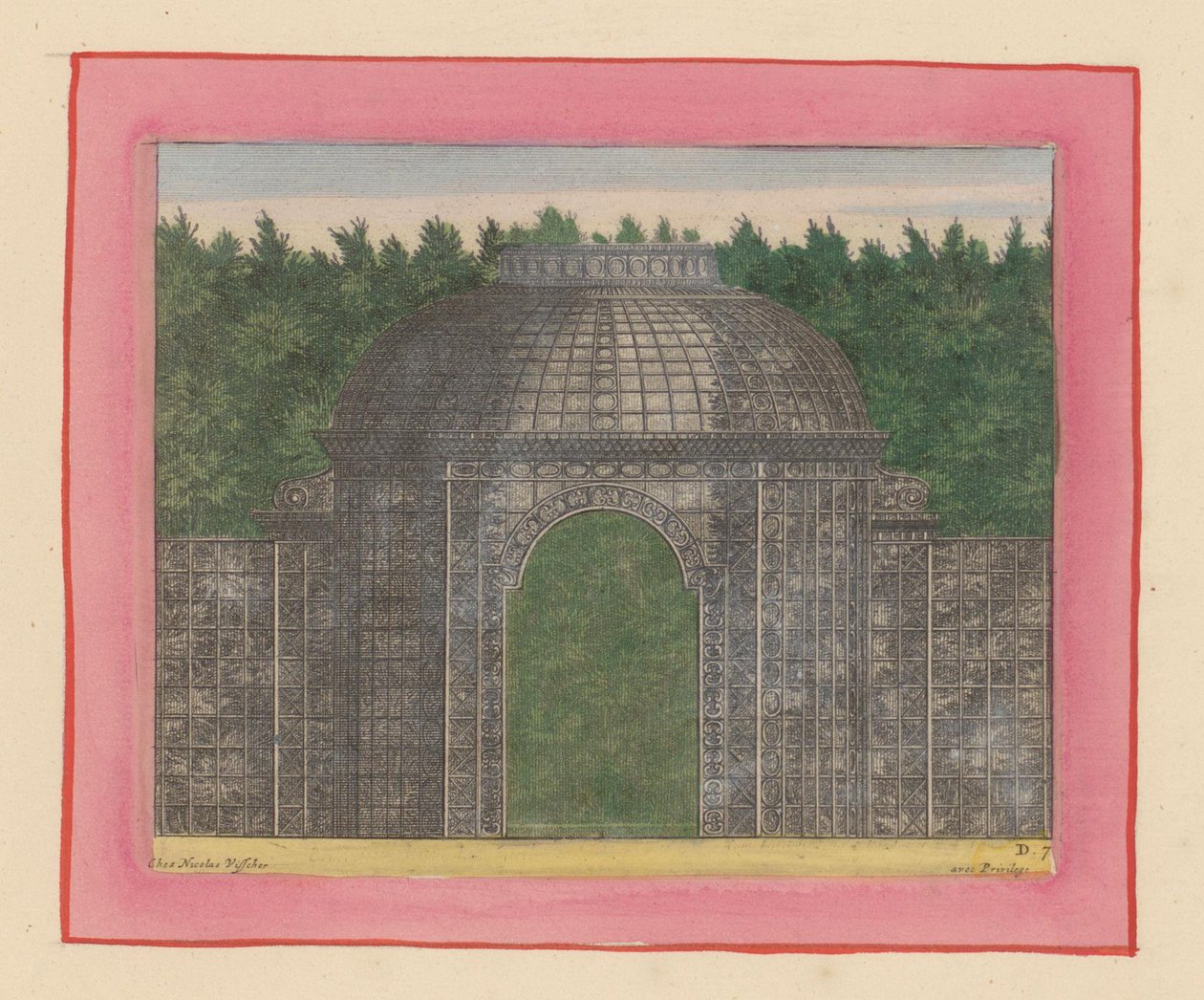 Laubengang mit Tor für eine Hecke in den Gärten von Versailles da Willem Swidde