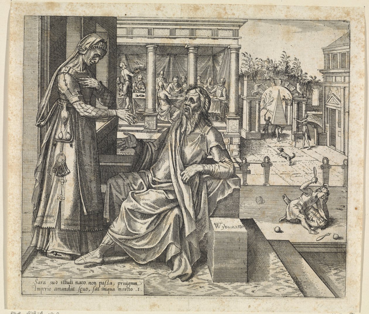 Sara chiede ad Abramo di mandare via Agar e Ismaele da Willem Thibaut