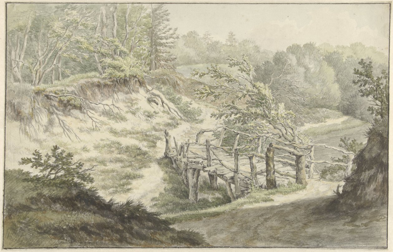 Paesaggio dunale con ponte di legno da Willem Uppink