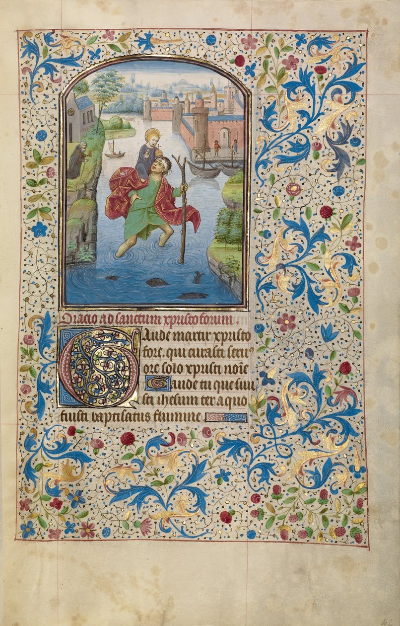 Heiliger Christophorus trägt das Christuskind da Willem Vrelant