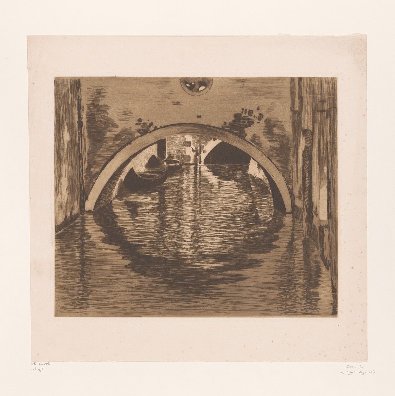 Veduta sotto un ponte con due barche a remi da Willem Witsen (signed by artist)