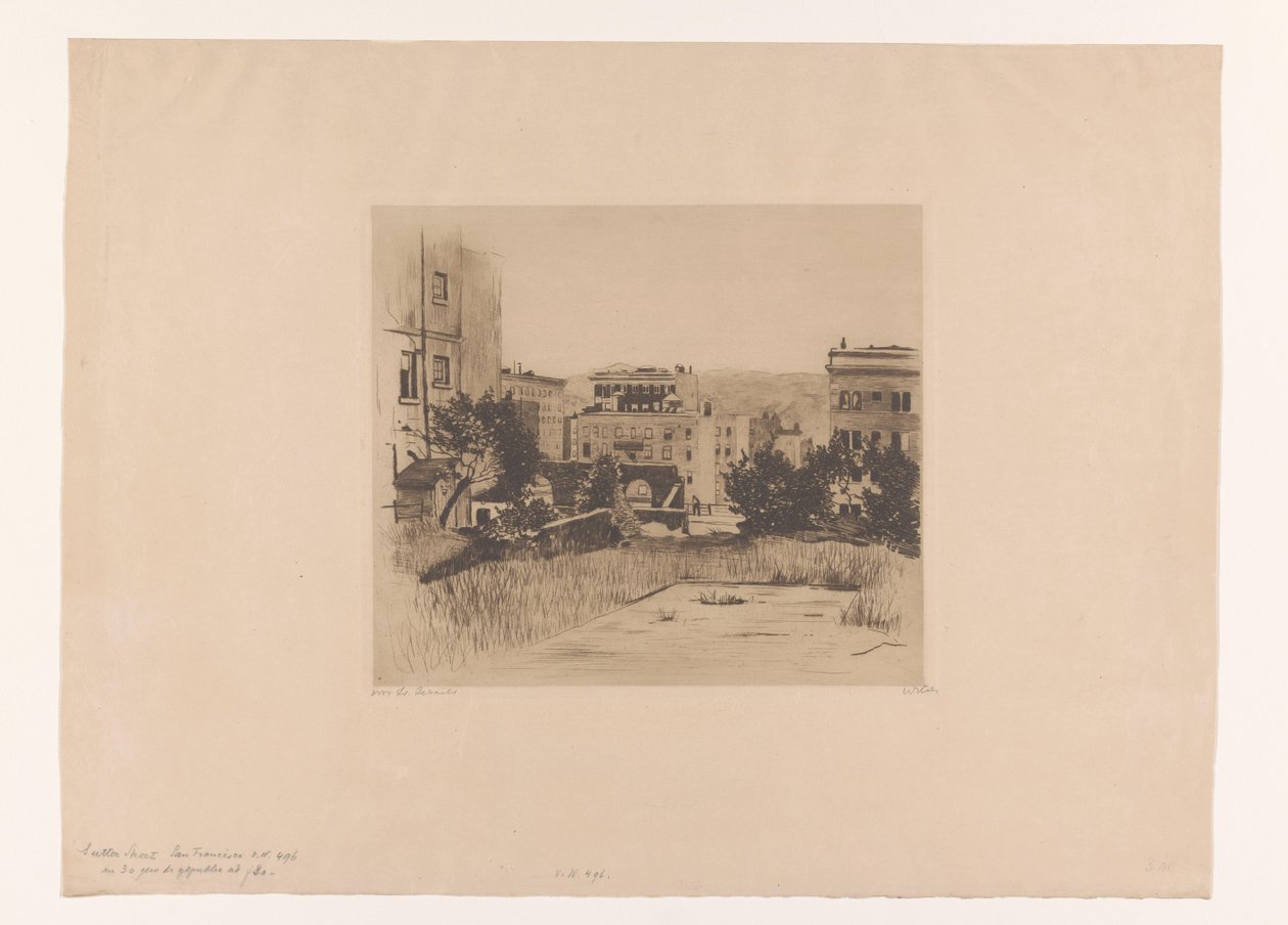 Veduta di Sutter Street a San Francisco da Willem Witsen (signed by artist)