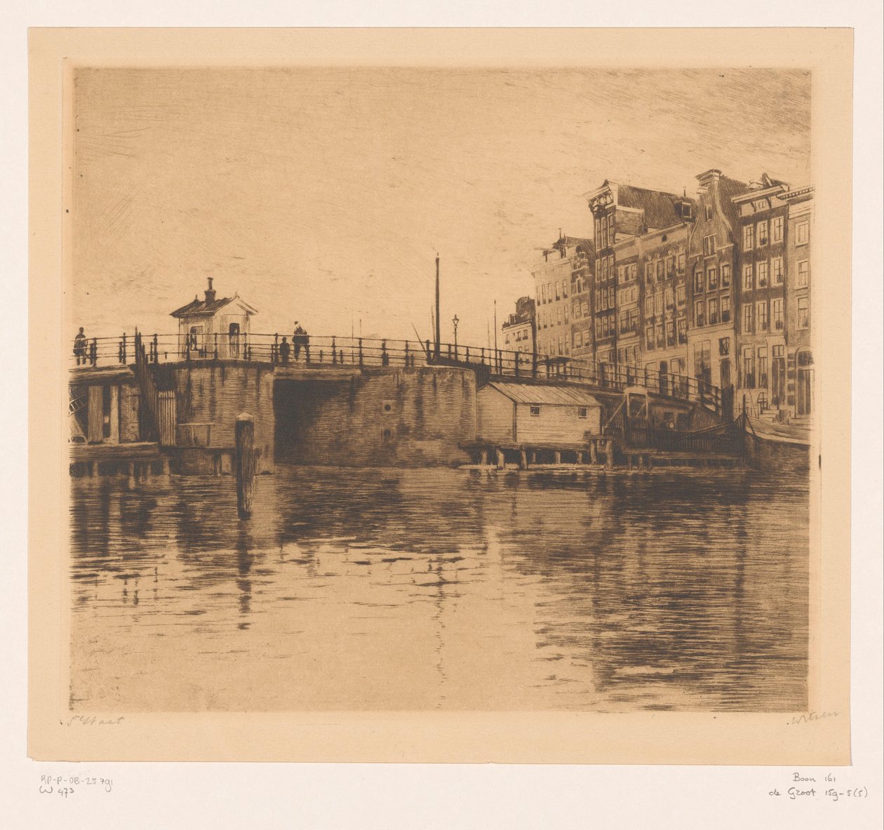 Veduta della Kraansluis ad Amsterdam da Willem Witsen (signed by artist)