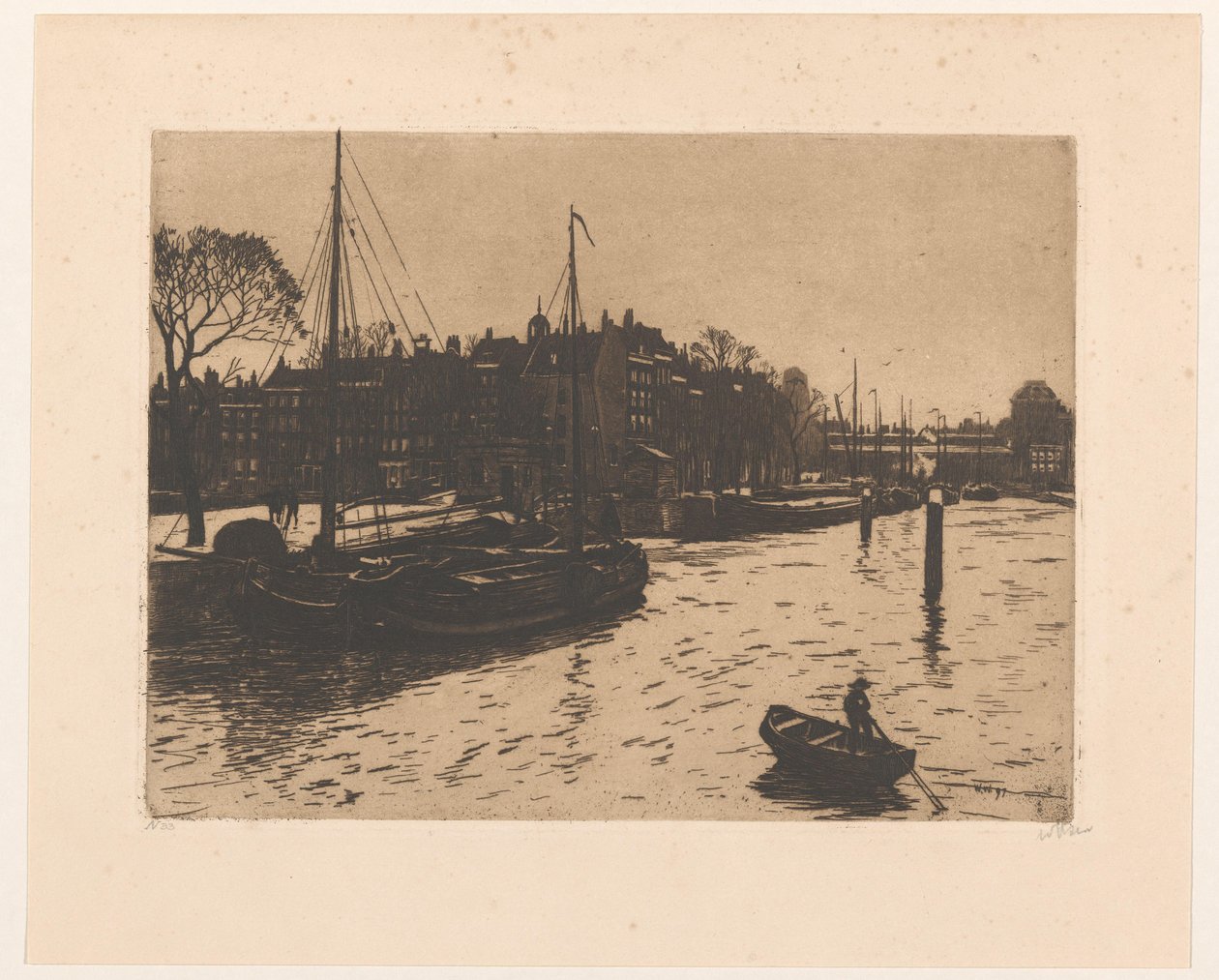 Veduta del Leuvehaven a Rotterdam da Willem Witsen (signed by artist)