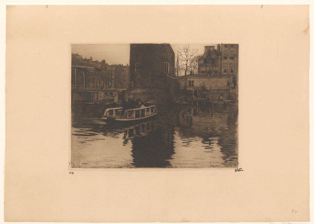 Veduta del sollevamento presso la Montelbaanstoren ad Amsterdam da Willem Witsen (signed by artist)