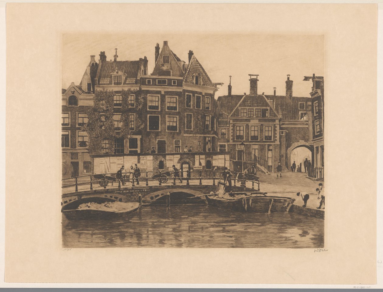 Veduta della Piazza della Borsa ad Amsterdam da Willem Witsen (signed by artist)