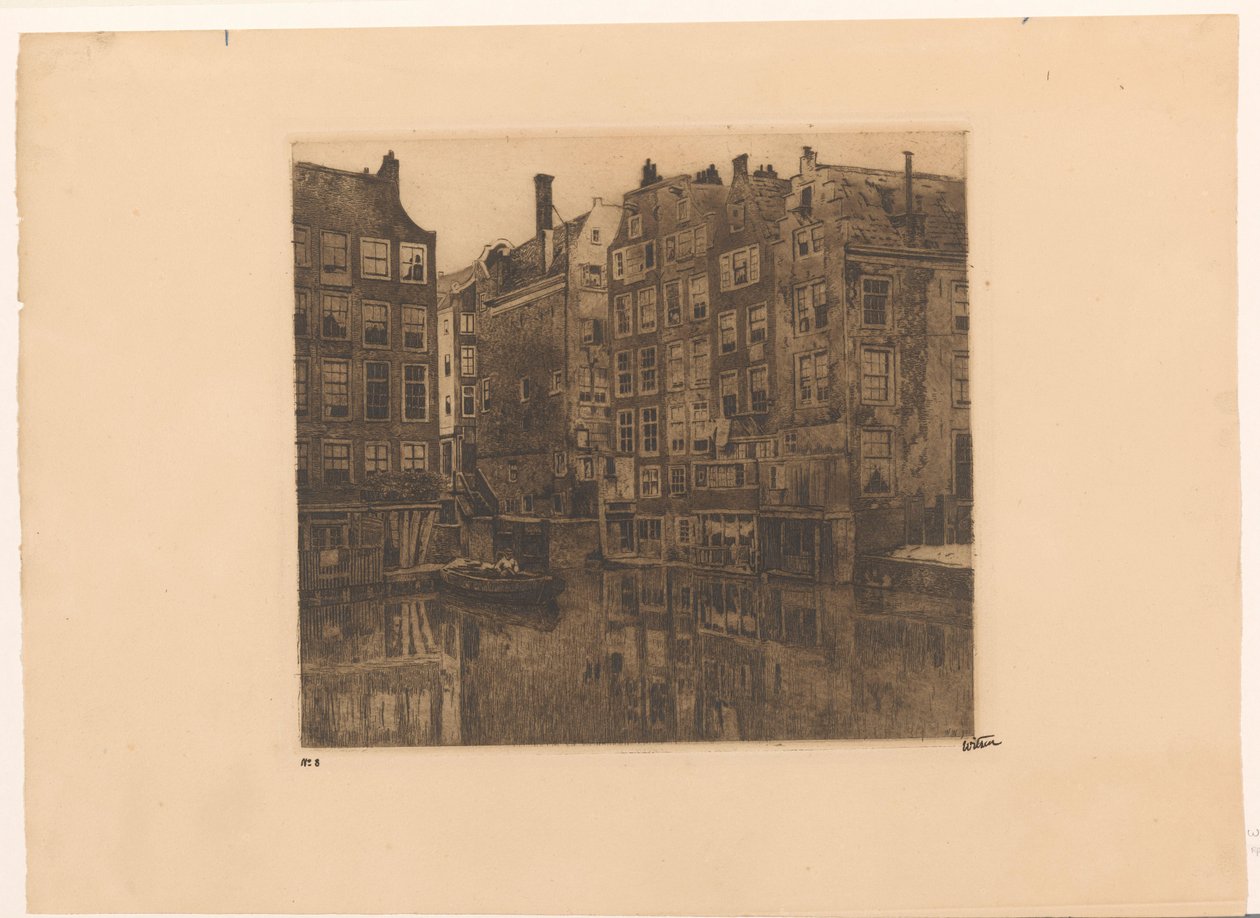 Oudezijds Voorburgwal e Oudezijds Kolk ad Amsterdam da Willem Witsen (signed by artist)