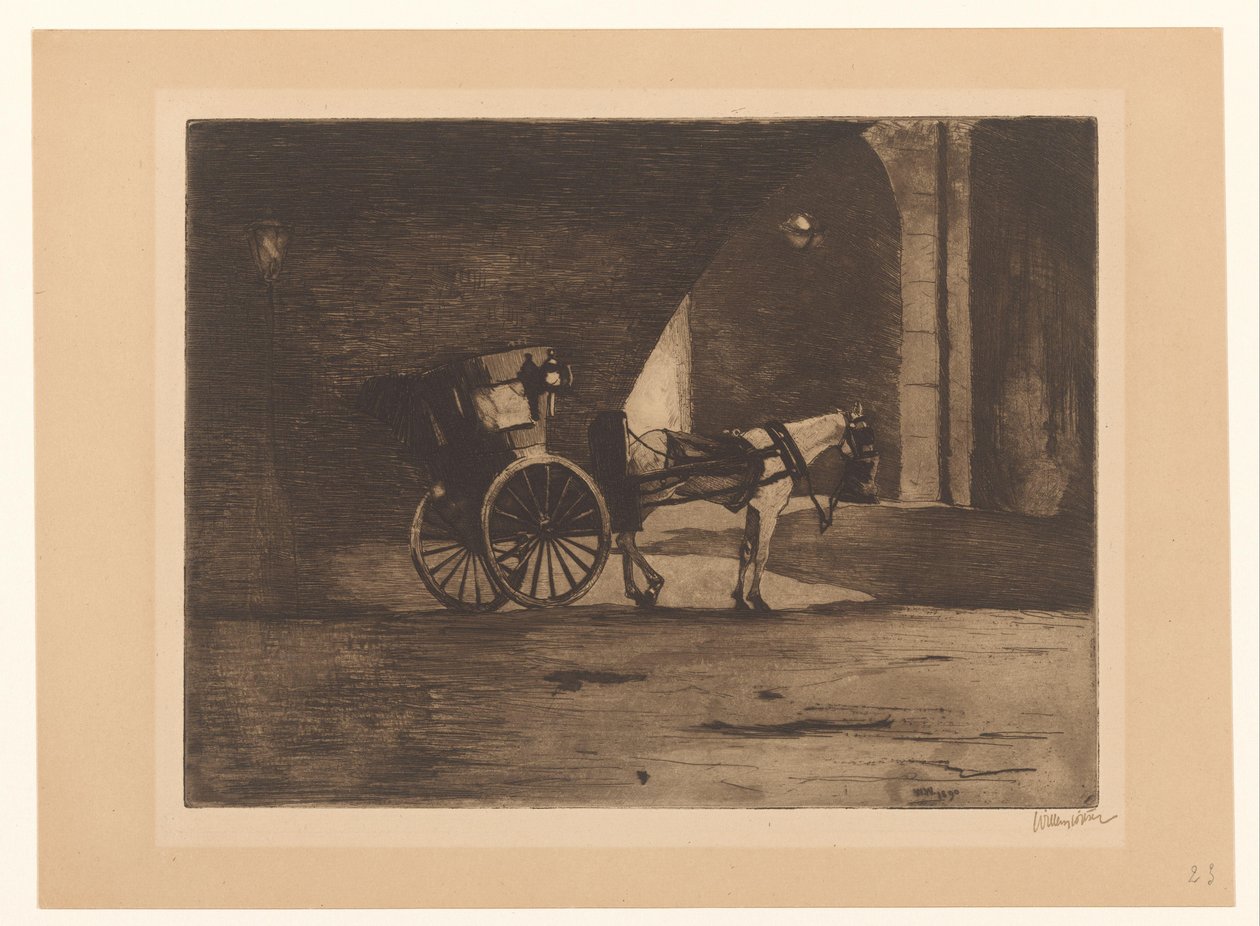 Carrozza sotto il Waterloo Bridge a Londra da Willem Witsen (signed by artist)