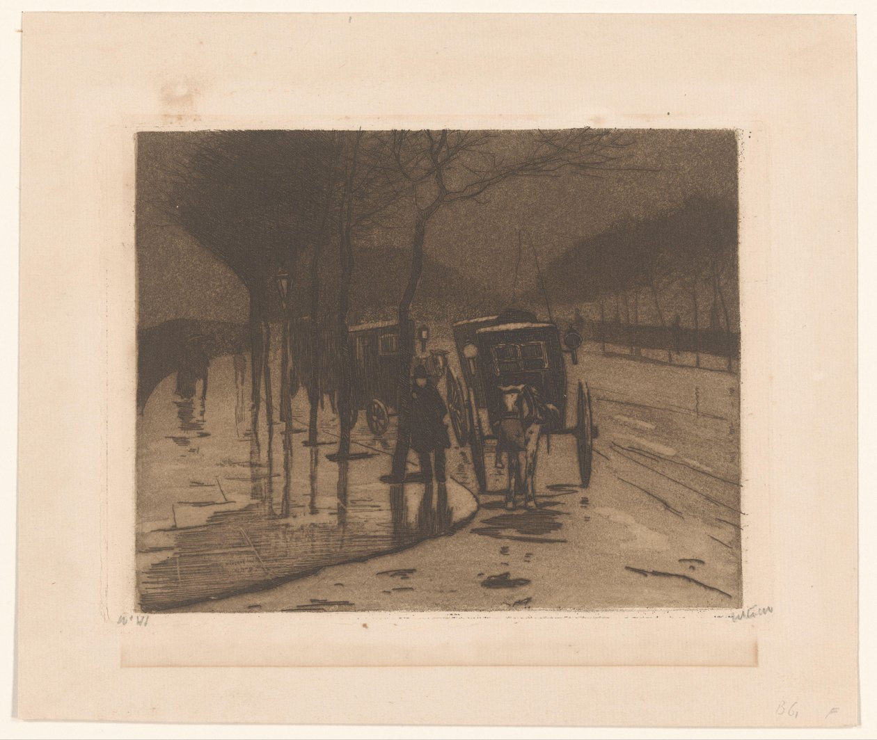 Carrozze in attesa sul Victoria Embankment a Londra da Willem Witsen (signed by artist)